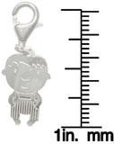 Baby Boy Clip Charm - Sterling Silver Jewelry Accessory Charm Laser-cut Baby in Striped Onesie