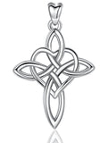 Jewelry Trends Eternity Heart Cross Celtic Knot Sterling Silver Pendant Necklace 18"