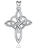 Jewelry Trends Eternity Heart Cross Celtic Knot Sterling Silver Pendant Necklace 18"