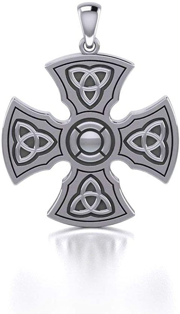 Jewelry Trends Celtic Trinity Knights Templar Cross Sterling Silver Pendant Necklace 22"