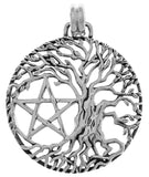 Jewelry Trends Sterling Silver Pentacle with Tree of Life Pendant
