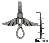 Jewelry Trends Pewter Infinity Angel with Wings Pendant on Steel Ball Chain Necklace