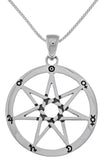 Jewelry Trends Sterling Silver Seven Point Fairy Star Heptagram Pendant on 18 Inch Box Chain Necklace