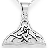 Jewelry Trends Mermaid Whale Tail Celtic Sterling Silver Pendant Necklace 18"