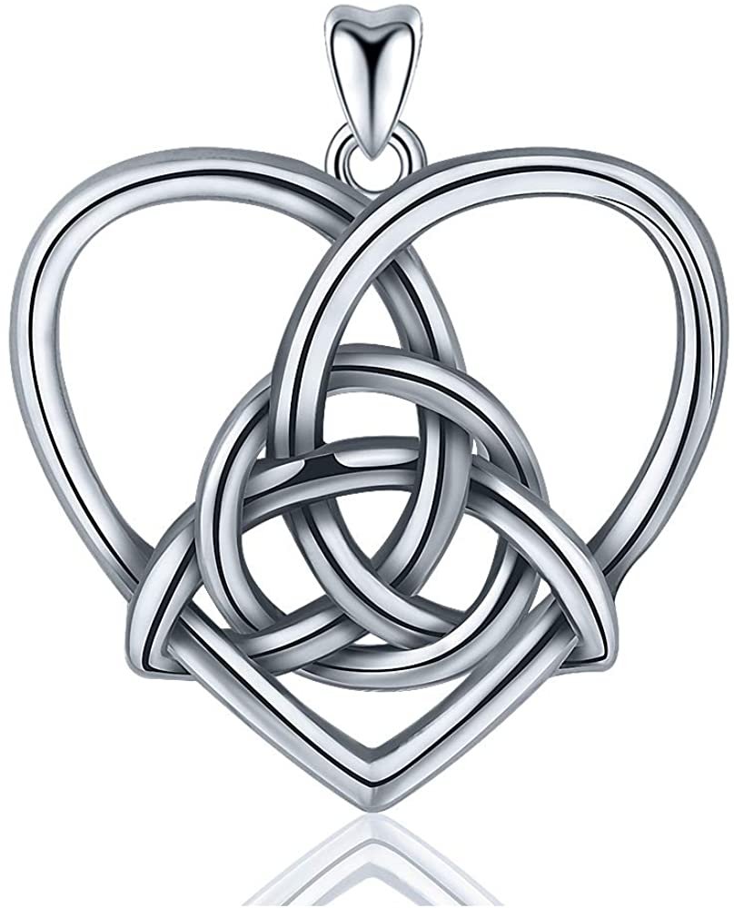 Jewelry Trends Eternity Heart Celtic Knot Sterling Silver Pendant Necklace 18"