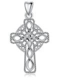 Jewelry Trends Eternity Cross Celtic Knot Sterling Silver Pendant Necklace 18"