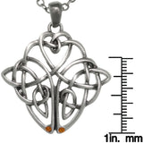 Jewelry Trends Pewter Celtic Knot Square Medallion Pendant on 24 Inch Chain Necklace