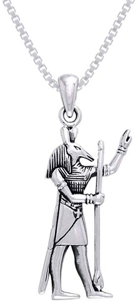 Jewelry Trends Egyptian God Set Sterling Silver Pendant Necklace 18"