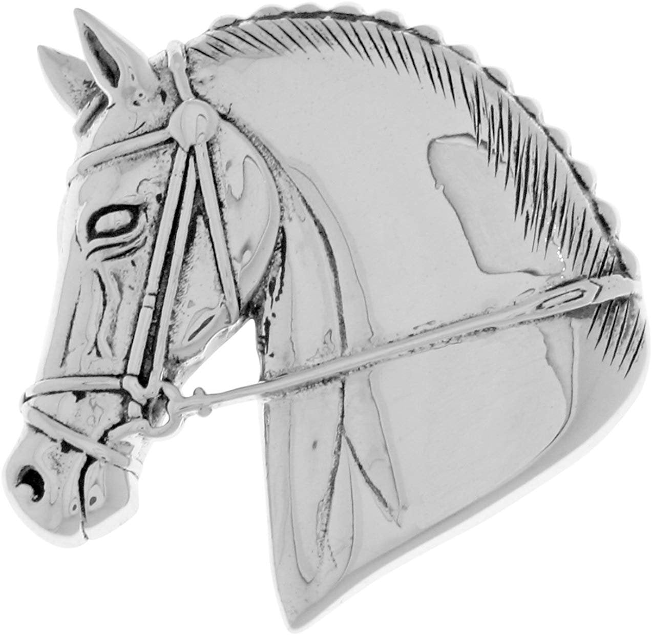 Jewelry Trends Horse Head Equestrian Sterling Silver Brooch Pin