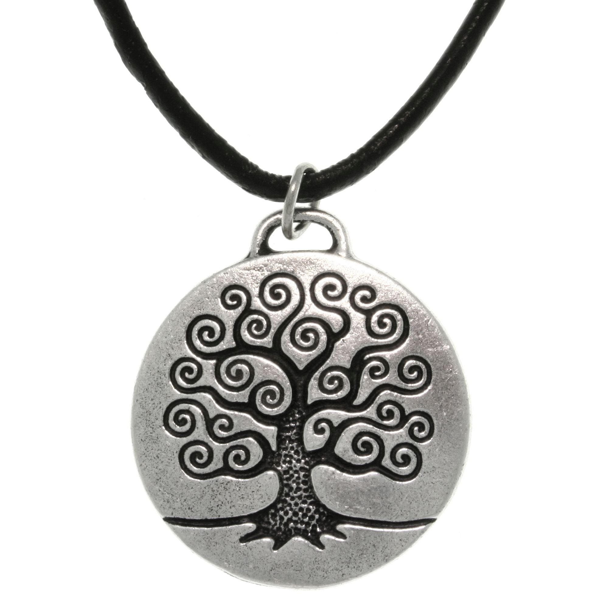 Jewelry Trends Pewter Unisex Celtic Tree of Life Pendant with 18 Inch Black Leather Cord Necklace