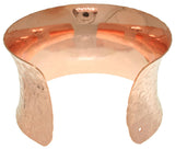 Cuff Bracelet - Wide Coppertone Steel Flared Bangle Floral Etched Bracelet