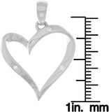 Jewelry Trends Sterling Silver Ribbon Heart Pendant with CZ