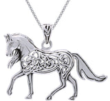 Jewelry Trends Sterling Silver Celtic Horse Pendant on 18 Inch Box Chain Necklace