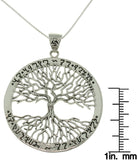 Jewelry Trends Sterling Silver Celtic Tree of Life Pendant with Rune Message on 18 Inch Box Chain Necklace