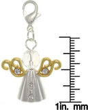 Jewelry Trends Pewter Alloy Pink Crystal Angel Charm