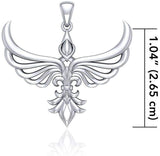 Jewelry Trends Rising Phoenix Sterling Silver Modern Style Pendant Necklace 18"
