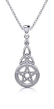 Jewelry Trends Sterling Silver Pentacle Knot Pendant Necklace 18"