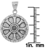 Jewelry Trends Sterling Silver Viking Shield Wheel of Balance Pendant