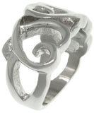 Heart Ring - Stainless Steel Triple Open Heart Band Ring Whole Sizes 5 - 8