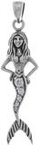 Jewelry Trends Sterling Silver Sea Ocean Nautical Mermaid Pendant with Clear CZ Tail